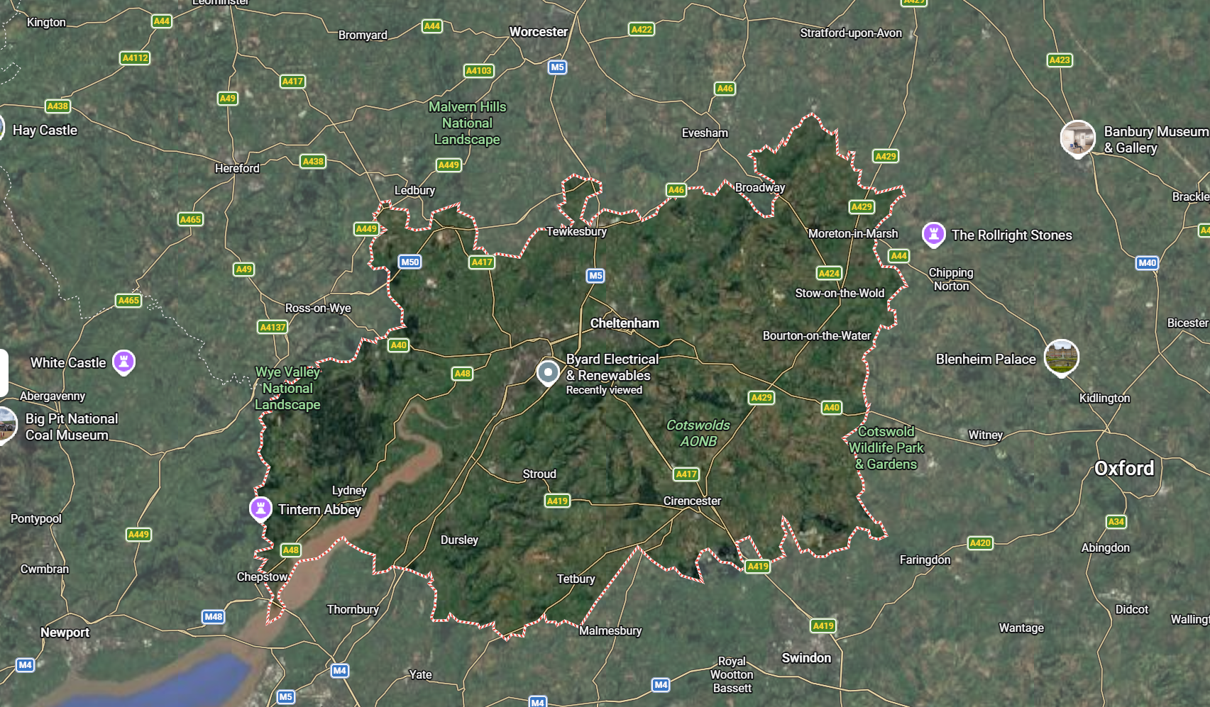 gloucestershire map electricians local business