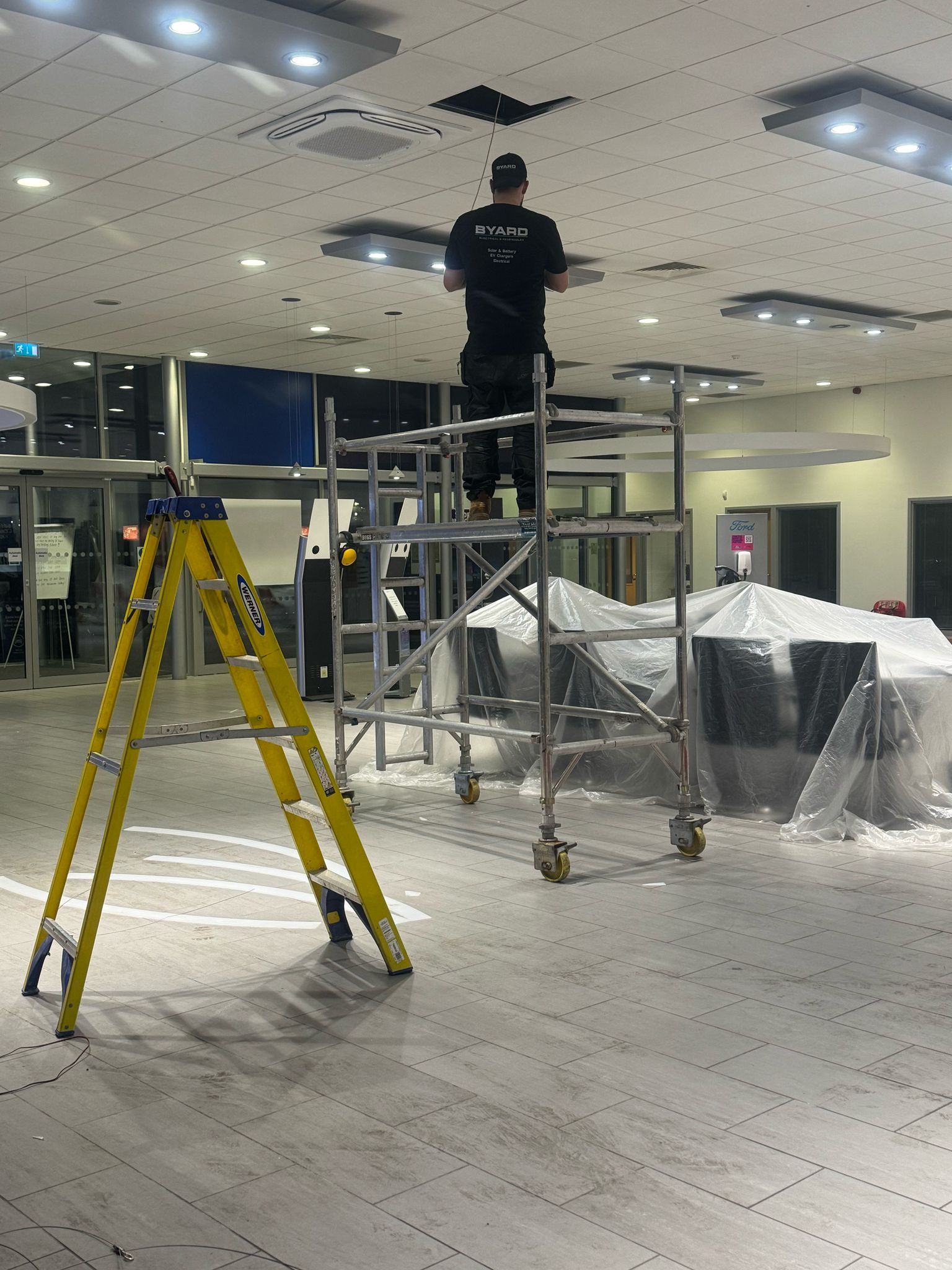 commercial Gloucester electrician testing electrical system